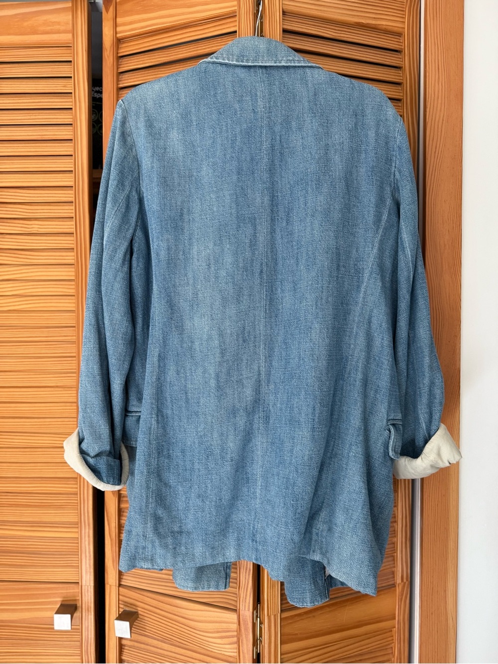 Free People Adriana Denim Double-Breasted Blazer - Picture 3 of 14